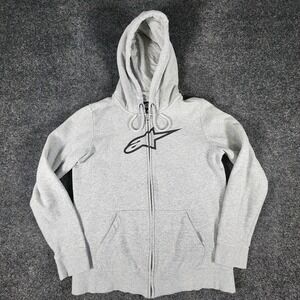 Alpinestars Full Zip‎ Hoodie Women's Medium Gray Motorcycle Theme Warm